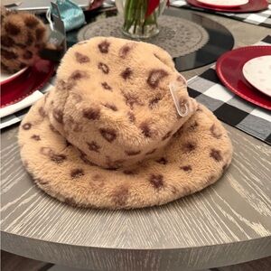 Claire's Tan and Brown Fuzzy Kids Hat